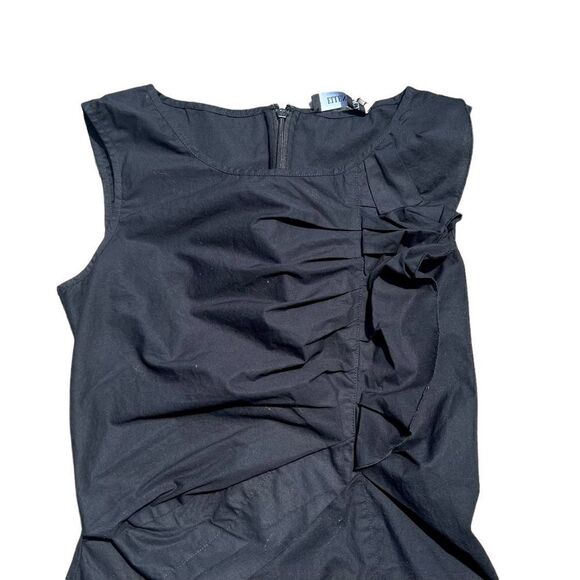 ELLEN TRACY Black Dress W/ Ruching Size 2 - Picture 3 of 5